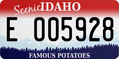 ID license plate E005928