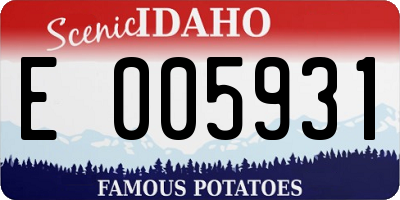 ID license plate E005931