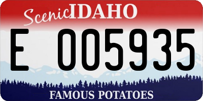 ID license plate E005935