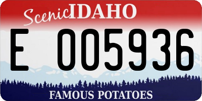 ID license plate E005936