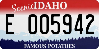 ID license plate E005942