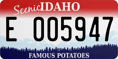 ID license plate E005947