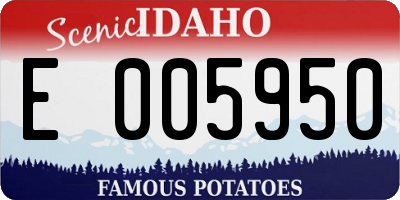 ID license plate E005950