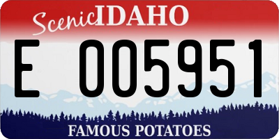 ID license plate E005951