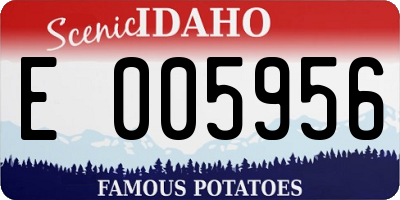 ID license plate E005956