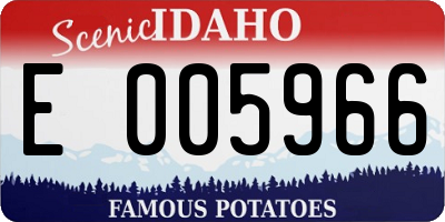 ID license plate E005966