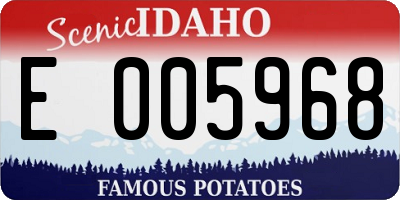 ID license plate E005968