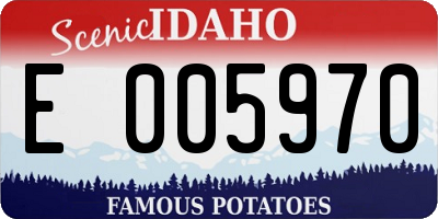 ID license plate E005970