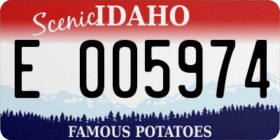 ID license plate E005974