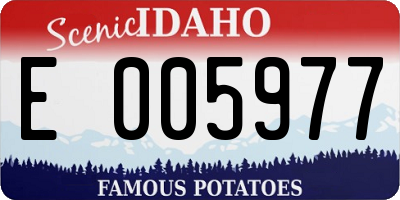 ID license plate E005977