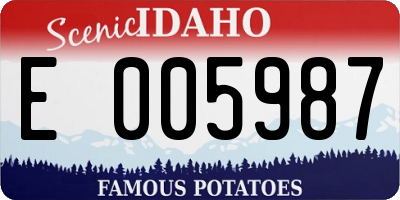 ID license plate E005987