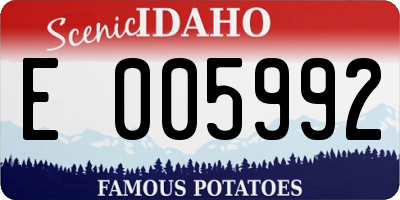 ID license plate E005992