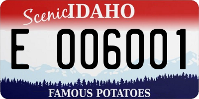 ID license plate E006001