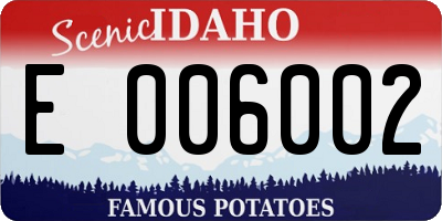 ID license plate E006002