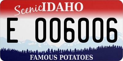 ID license plate E006006