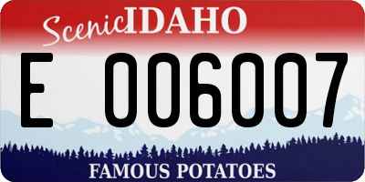 ID license plate E006007