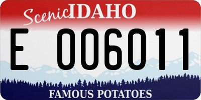 ID license plate E006011