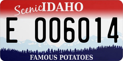 ID license plate E006014