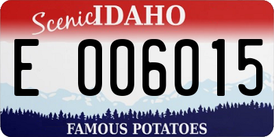 ID license plate E006015