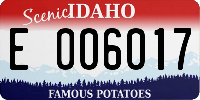 ID license plate E006017