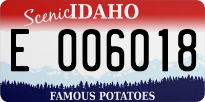 ID license plate E006018