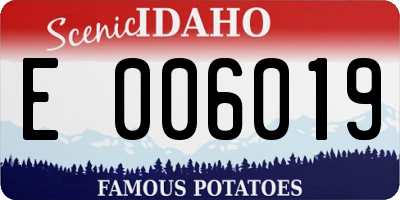 ID license plate E006019