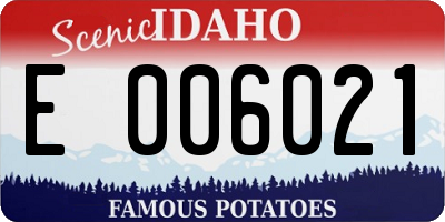 ID license plate E006021