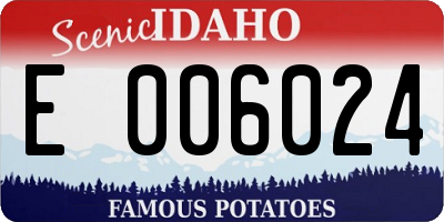 ID license plate E006024