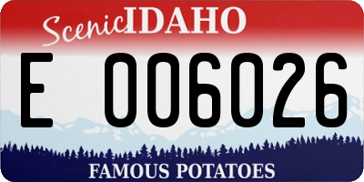 ID license plate E006026