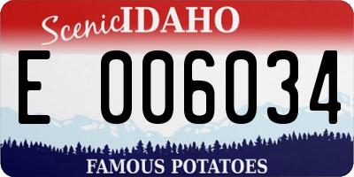 ID license plate E006034