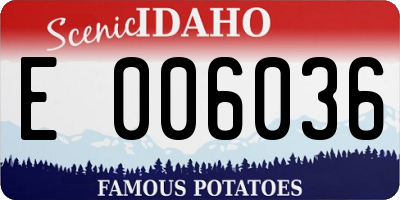 ID license plate E006036