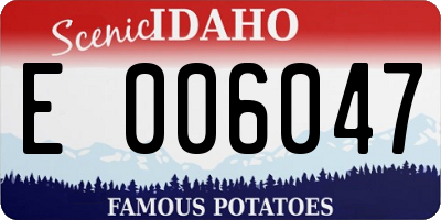 ID license plate E006047