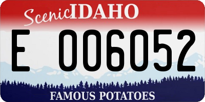 ID license plate E006052