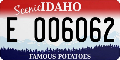 ID license plate E006062