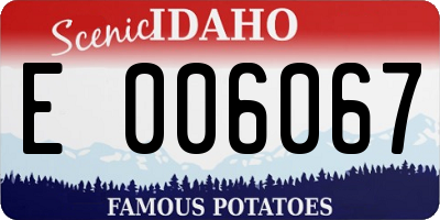 ID license plate E006067