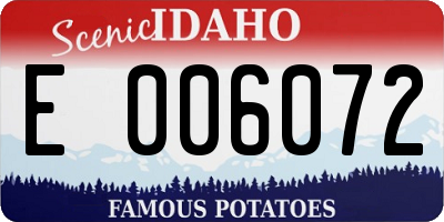 ID license plate E006072