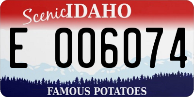 ID license plate E006074