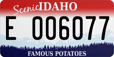 ID license plate E006077