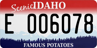 ID license plate E006078