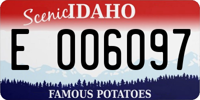 ID license plate E006097