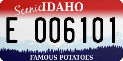 ID license plate E006101