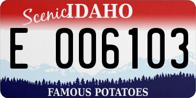 ID license plate E006103