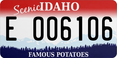 ID license plate E006106