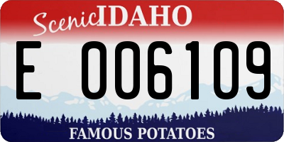 ID license plate E006109