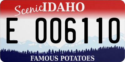 ID license plate E006110