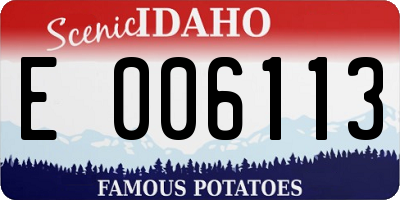 ID license plate E006113