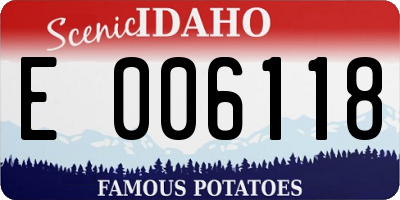 ID license plate E006118