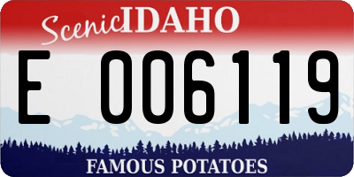 ID license plate E006119