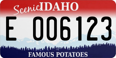 ID license plate E006123