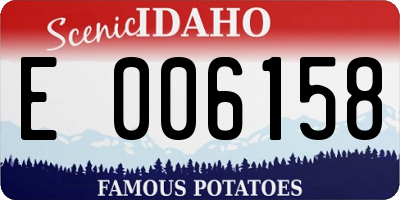 ID license plate E006158